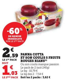 Panna Cotta Et Son Coulis 5 Fruits Rouges