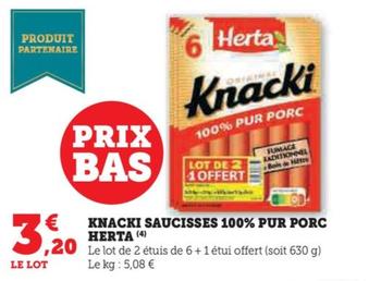 Knacki Saucisses 100% Pur Porc