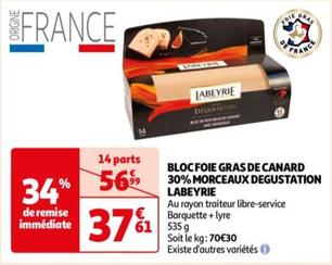 Bloc Foie Gras De Canard 30% Morceaux Degustation