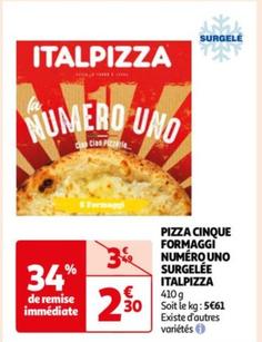 italpizza - pizza cinque formaggi numéro uno surgelée
