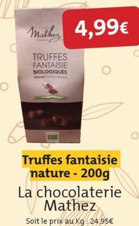la chocolaterie mathez - truffes fanatsie nature