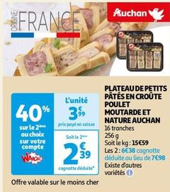 Auchan - Plateau De Petits Pâtés En Croûte Poulet Moutarde Et Nature