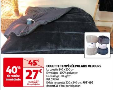 Couette Tempérée Polaire Velours