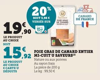 U Saveurs - Foie Gras De Canard Entier Mi-cuit