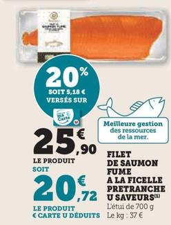 U Saveurs - Filet De Saumon Fume A La Ficelle Pretranche