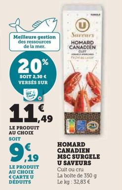 U Saveurs - Homard Canadien Msc Surgele