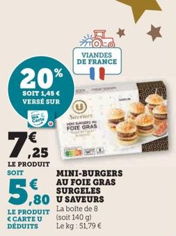 U Saveurs - Mini-burgers Au Foie Gras Surgeles