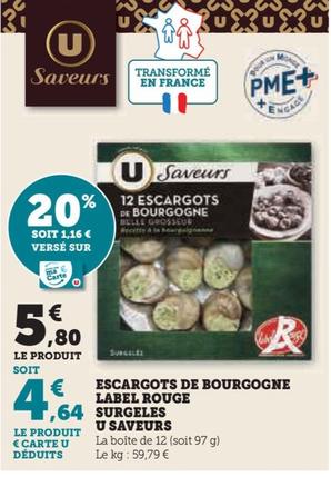 U Saveurs - Escargots De Bourgogne Label Rouge Surgeles