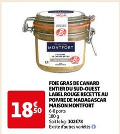 Foie Gras De Canard Entier Du Sud-ouest Label Rouge - Maison Montfort, Recette Au Poivre De Madagascar.