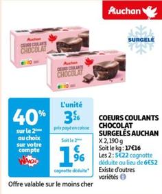 auchan - coeurs coulants chocolat surgeles