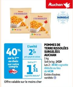Auchan - Pommes De Terre Rissolees Surgelees