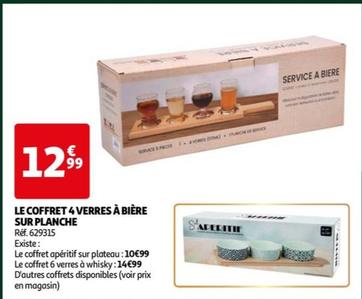 Le Coffret 4 Verres À Bière Sur Planche