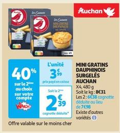 Auchan - Mini Gratins Dauphinois Surgelés