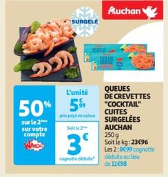 Auchan - Queues De Crevettes "cocktail" Cuites Surgelées
