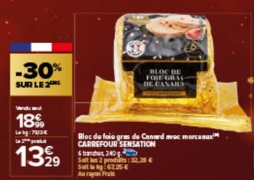 bloc de foie gras de canard avec morceaux
