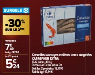 Crevettes Sauvages Entières Crues Surgelées