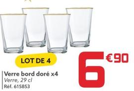 Verre Bord Doré X4