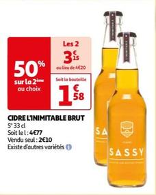 Sassy - Cidre L'inimitable Brut