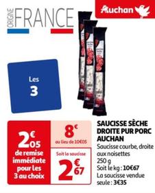 Auchan - Saucisse Sèche Droite Pur Porc