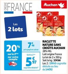 Auchan - Raclette Nature Sans