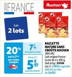 Auchan - Raclette Nature Sans Croute