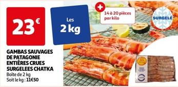 Chatka - Gambas Sauvages De Patagonie Entieres Crues Surgelees