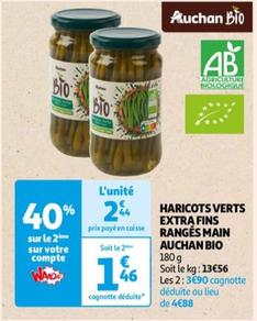 Auchan - Haricots Verts Extra Fins Rangés Main Bio