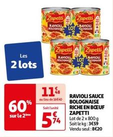 Zapetti - Ravioli Sauce Bolognaise Riche En Bœuf