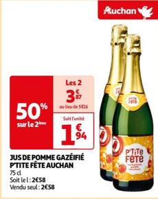 Auchan - Jus De Pomme Gazéifié P'tite Fête