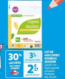 Auchan - Lot De 400 Copies Doubles