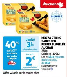 Auchan - Mozza Sticks Sauce Red Pepper Surgeles