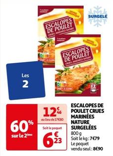 Escalopes De Poulet Crus Marinees Nature Curgelees