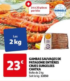 Chatka - Gambas Sauvages De Patagonie Entières Crues Surgelees