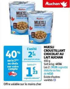 Auchan - Muesli Croustillant Chocolat Au Lait