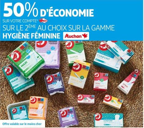 Auchan - Sur Le 2ème Au Choix Sur La Gamme Hygiène Féminine