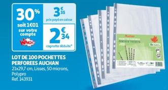Auchan - Lot De 100 Pochettes Perforees
