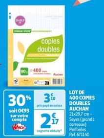 Auchan - Lot De 400 Copies Doubles