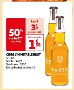 Sassy - Cidre L'inimitable Brut