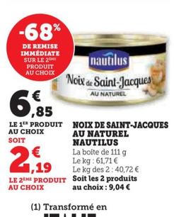 nautilus - noix de saint-jacques au naturel