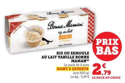 Bonne Maman - Riz Ou Semoule Au Lait Vanille