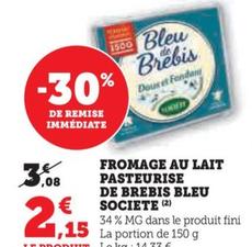 Fromage Au Lait Pasteurise De Brebis Bleu Societe