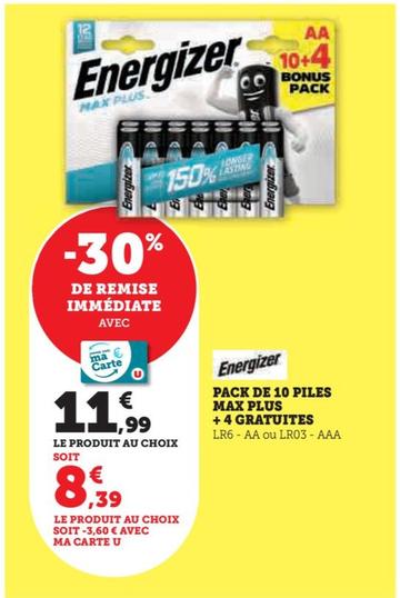 Pack De 10 Piles Max Plus + 4 Gratuites