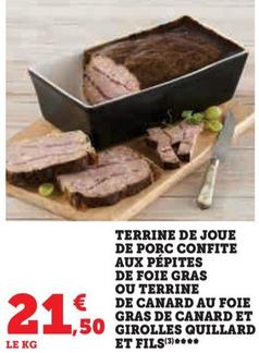 terrines de fête : joue de porc confite ou canard aux girolles et foie gras, une création quillard & fils à savourer en promo !