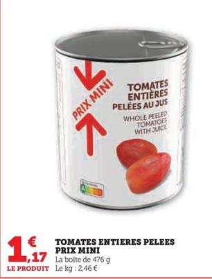 prix mini - tomates entieres pelees
