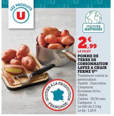 U - Pomme De Terre De Consommation Lavee A Chair Ferme