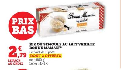 Riz Ou Semoule Au Lait Vanille