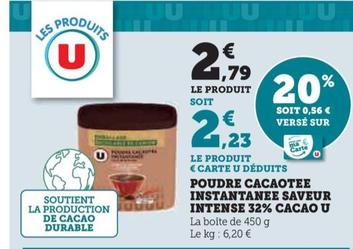Poudre Cacaotee Instantanee Saveur Intense 32% Cacao