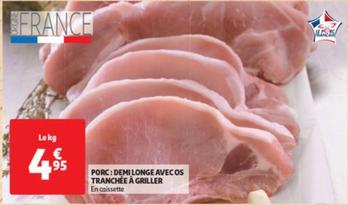 Porc: Demi Longe Avec Os Tranchée À Griller