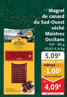 Maistres Occitans - Magret De Canard Du Sud-ouest Seche