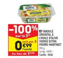 taboule oriental a l'hulie d'olive vierge extra